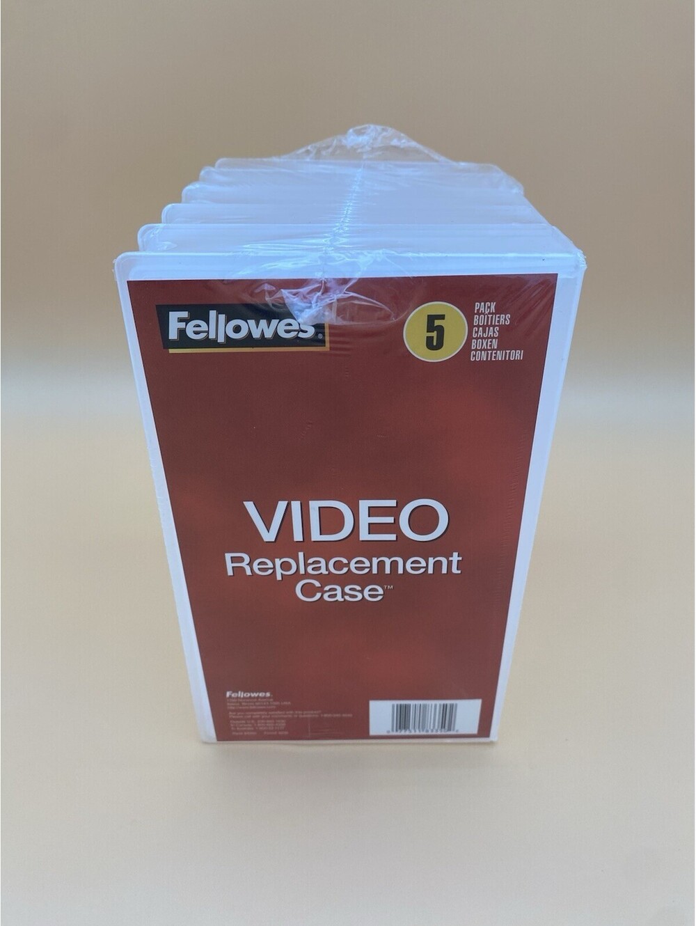 Fellowes Replacement VHS Video Tape Cases 5 Pack - New